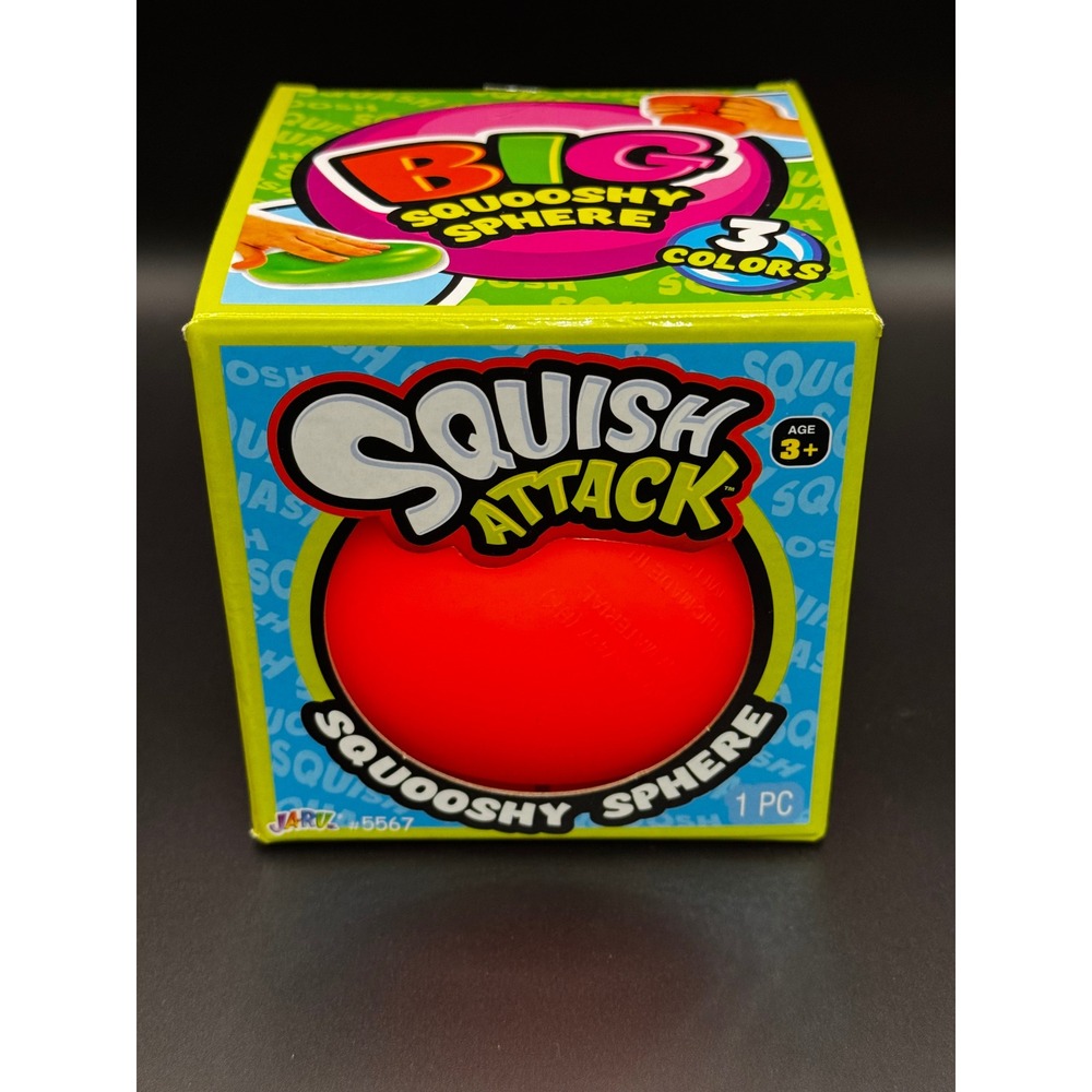 Ja-Ru Squish Attack Big Squooshy Sphere Red Sensory Stress Toy 5567 New